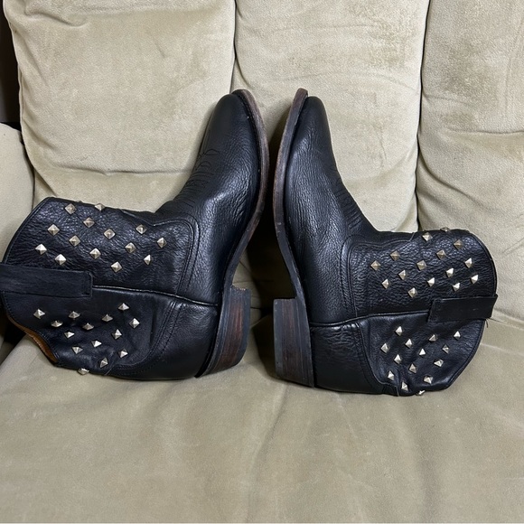 Miz Mooz | Chavita Metal Studded Black Leather Western Ankle Booties, Size 9 40 - Picture 5 of 9